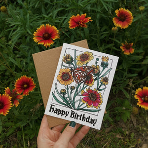 Happy Birthday Flowers Card