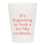 Beginning To Look Like Cocktails Christmas Cups - Set of 10