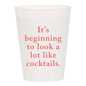 Beginning To Look Like Cocktails Christmas Cups - Set of 10