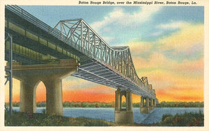 Baton Rouge Bridge over Mississippi Postcard