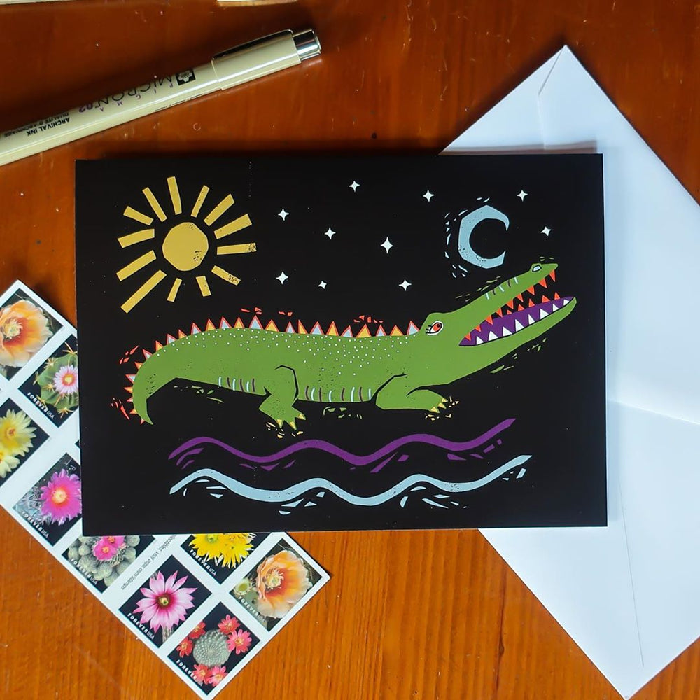 Aline Prints + Design Gator Greeting Card