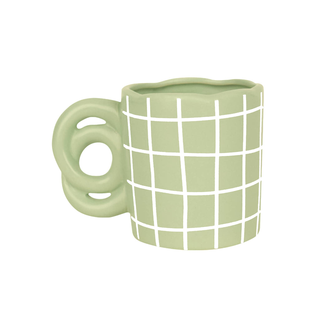 Green Grid Mug