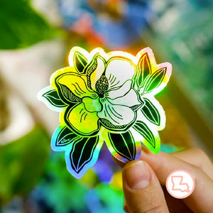 
            
                Load image into Gallery viewer, Holographic Magnolia Sticker
            
        