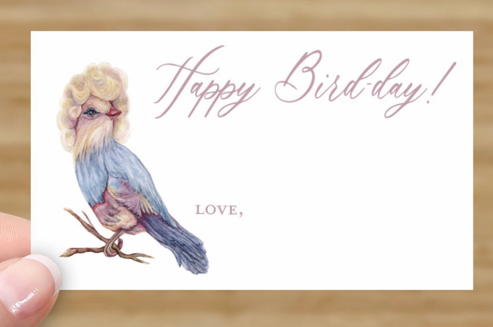 Marilyn Sparrow birthday gift tags with envelopes