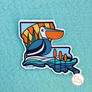 Louisiana Pelican Blues Sticker