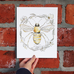 Aline Prints + Design Don't Worry, Bee Happy Watercolor Print