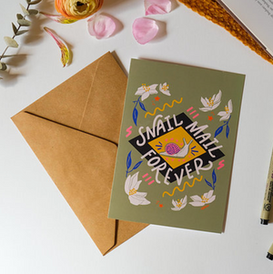 Aline Prints + Designs Snail Mail Forever Greeting Card