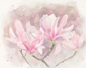 "Japanese Magnolia" Watercolor Fine Art Print