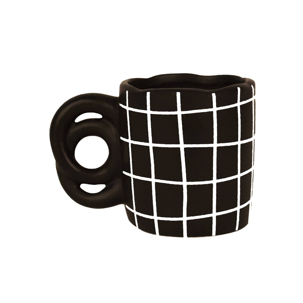 Black Grid Mug