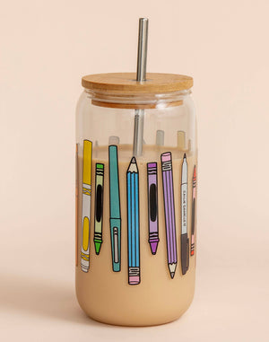 Writing Utensils Glass Can