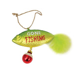 Christmas Gone Fishing Lure Mercury Glass Ornament